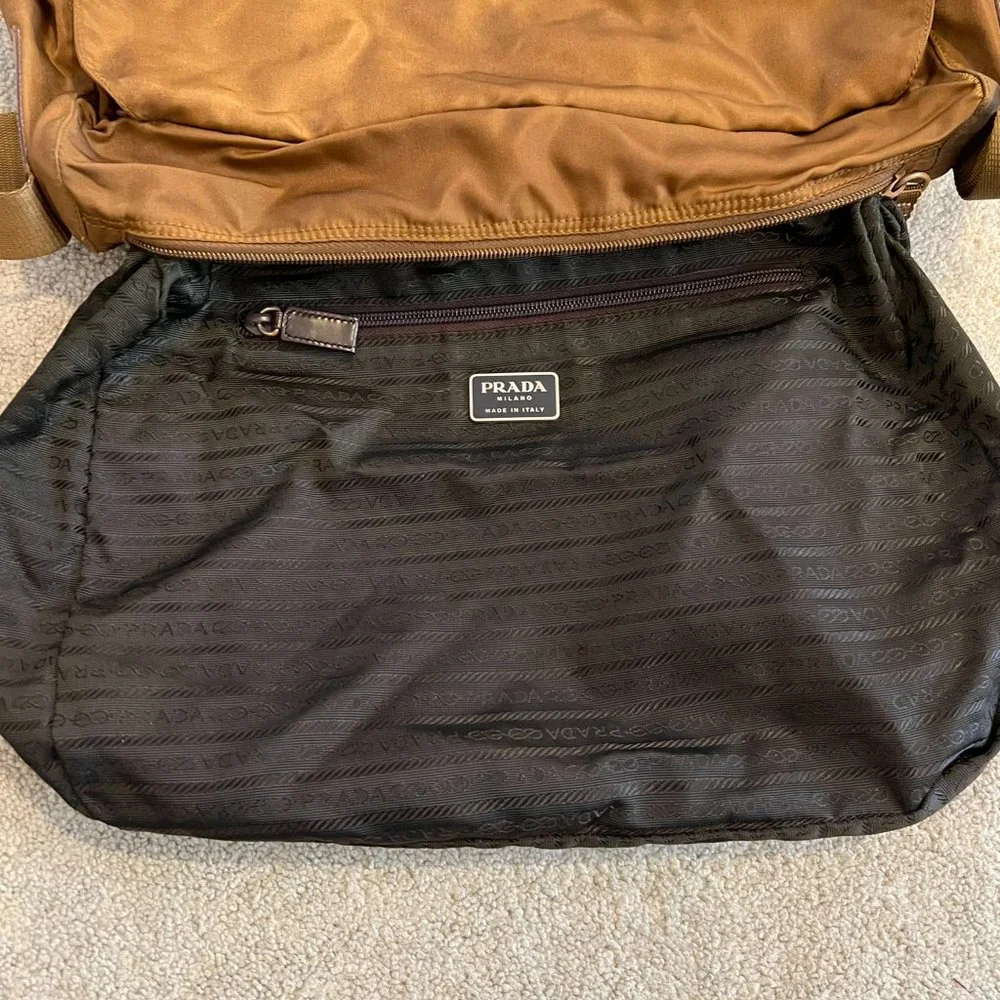 Prada Brown Nylon Vela Sport Messenger Bag - Picture 14 of 16